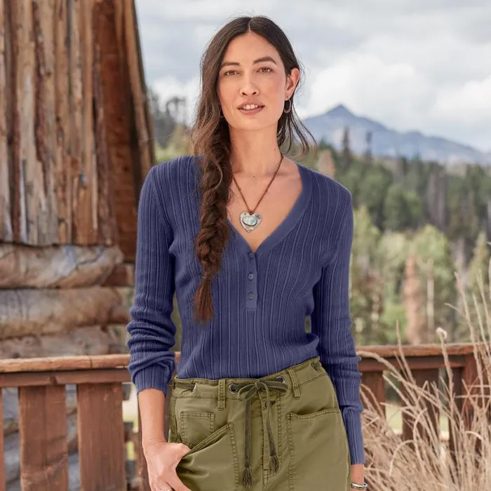 Women Averie Rib Henley Pear Sundance Catalog Sweaters Women Averie Rib Henley Pear Sundance Catalog Sweaters