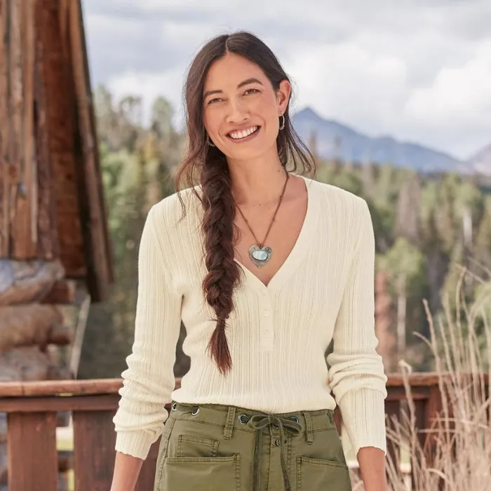Women Averie Rib Henley Pear Sundance Catalog Sweaters Women Averie Rib Henley Pear Sundance Catalog Sweaters