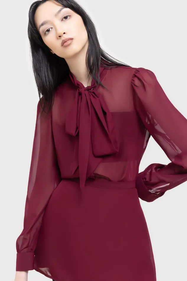 Women Basics Killstar Crimson Oracle Blouse