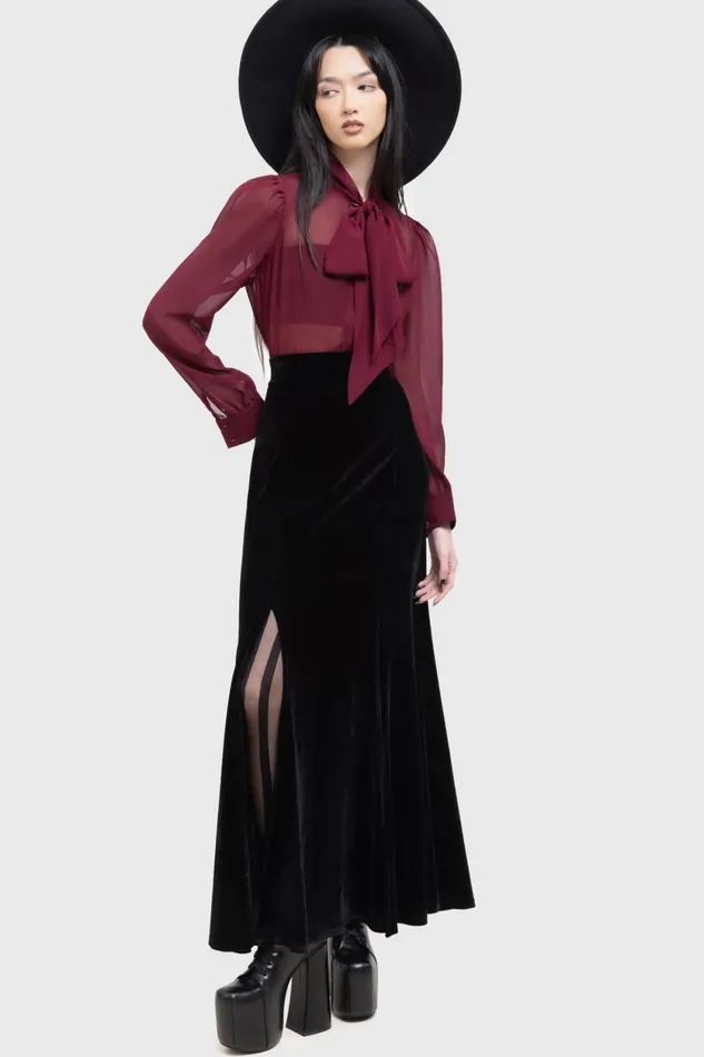 Women Basics Killstar Crimson Oracle Blouse