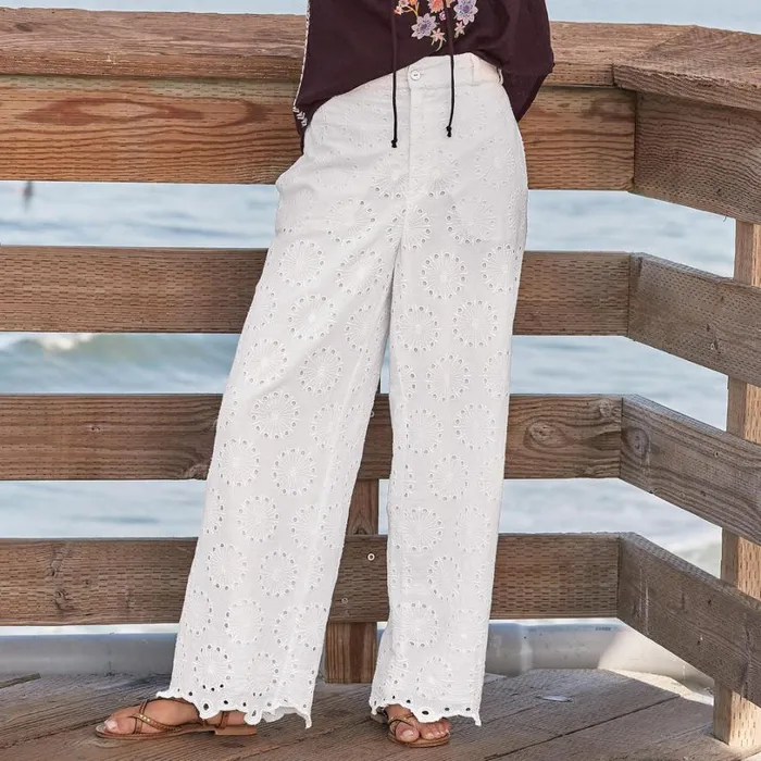 Women Beachy Bliss Eyelet Pants White Sundance Catalog Pants and Shorts