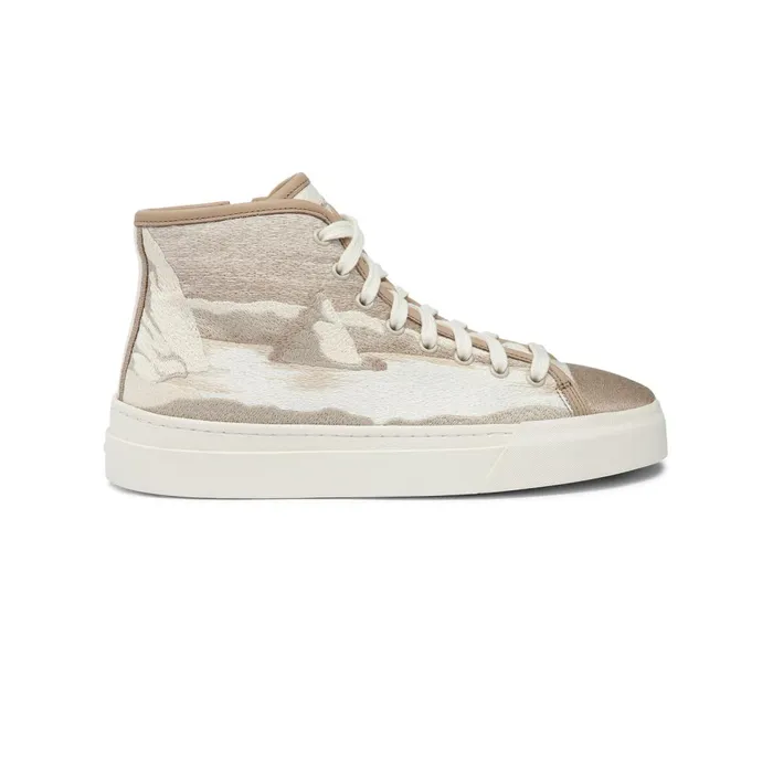 Women Beige Fabric Sneaker Santoni Sneakers
