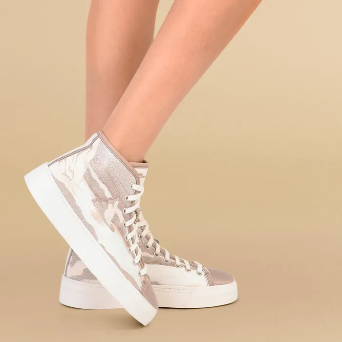 Women Beige Fabric Sneaker Santoni Sneakers