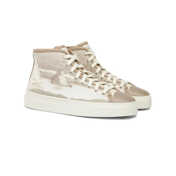 Women Beige Fabric Sneaker Santoni Sneakers