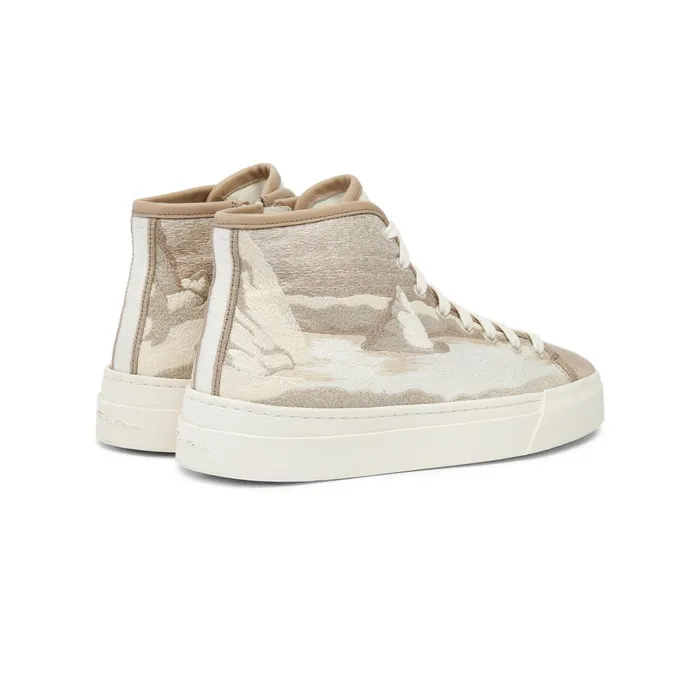 Women Beige Fabric Sneaker Santoni Sneakers