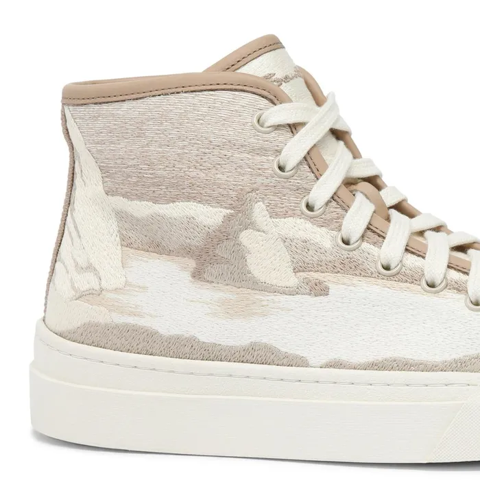 Women Beige Fabric Sneaker Santoni Sneakers