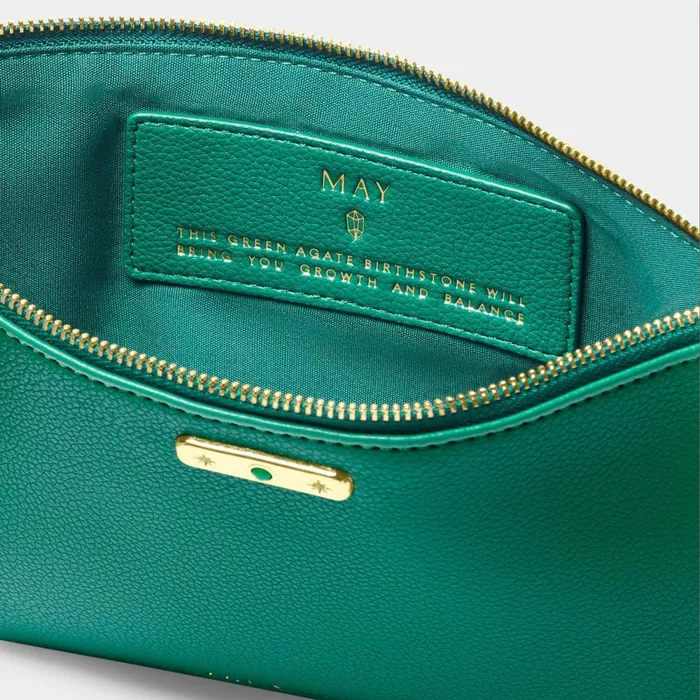 Women Birthstone Collection Katie Loxton May Birthstone Pouch In Deep Green