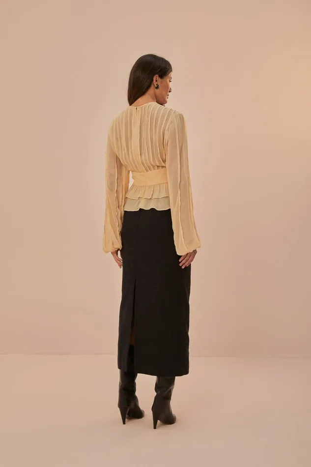 Women Black Midi Skirt Black FARM Rio Skirts