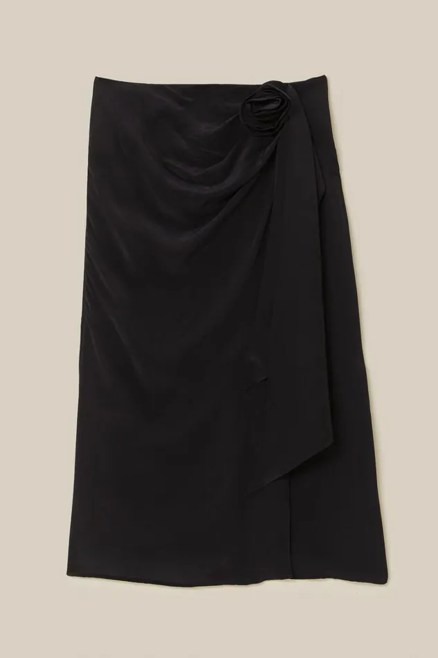 Women Black Midi Skirt Black FARM Rio Skirts