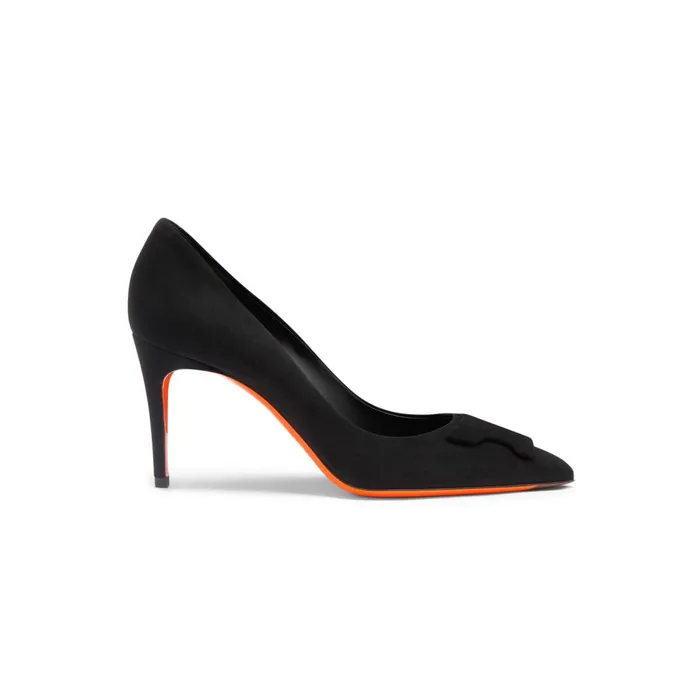 Women Black Suede HighHeel Sibille Pump Santoni Pumps and Heels