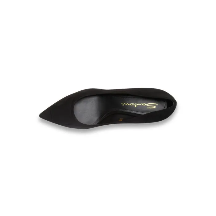 Women Black Suede MidHeel Sibille Pump Santoni Pumps and Heels