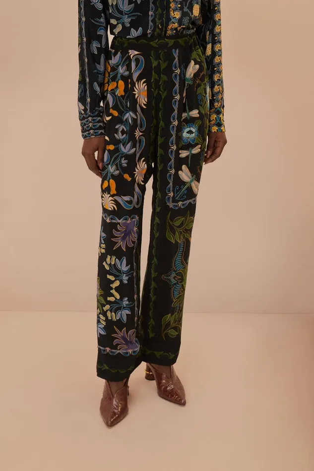 Women Black Winter Garden Pajama Pants Winter Garden Black FARM Rio Pants