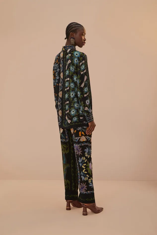 Women Black Winter Garden Pajama Pants Winter Garden Black FARM Rio Pants