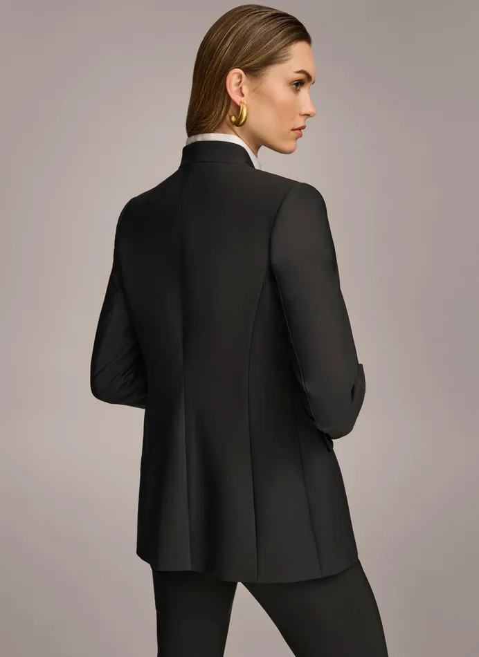 Women Blazers Donna Karan JACKET WITH BUTTON DETAILS ON SLEEVE Black