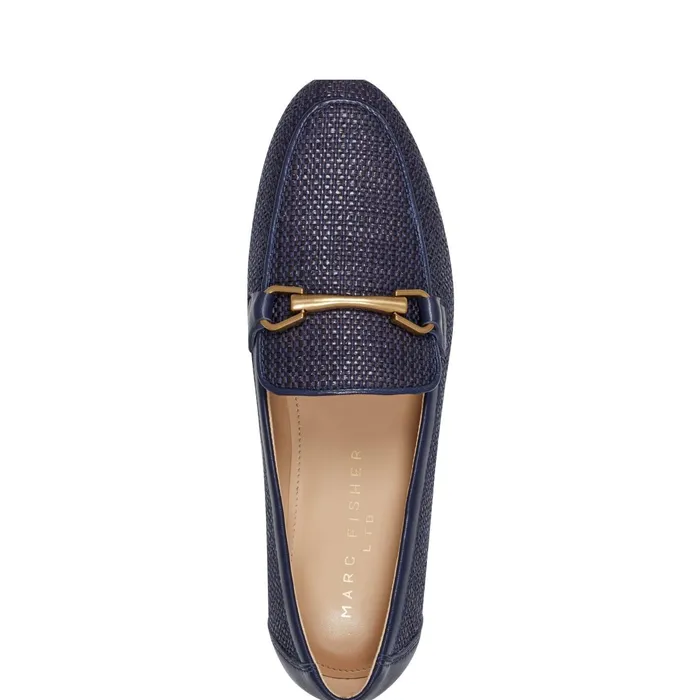 Women Bleek Loafer Navy Raffia Marc Fisher Loafers and Flats
