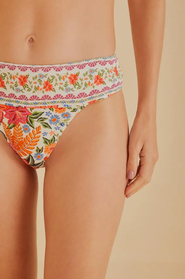 Women Bloom Garden Bikini Bottom Bloom Garden Offwhite FARM Rio Bikinis
