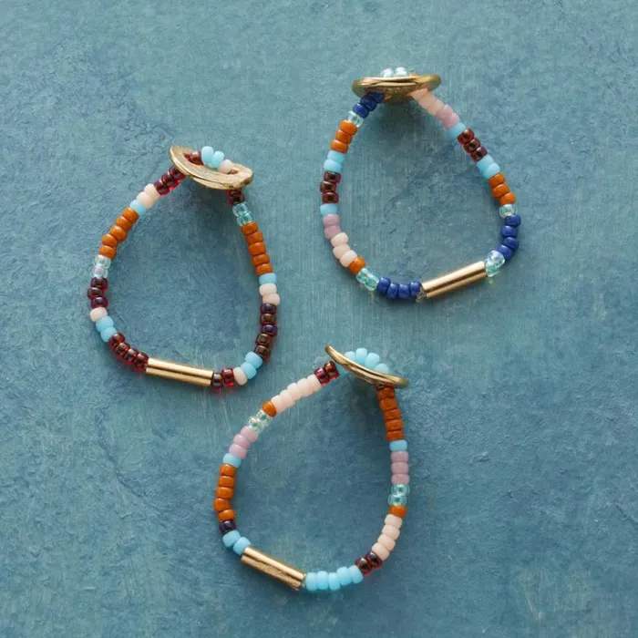 Women Boho Beaded Ring Trio Sundance Catalog Rings Women Boho Beaded Ring Trio Sundance Catalog Rings