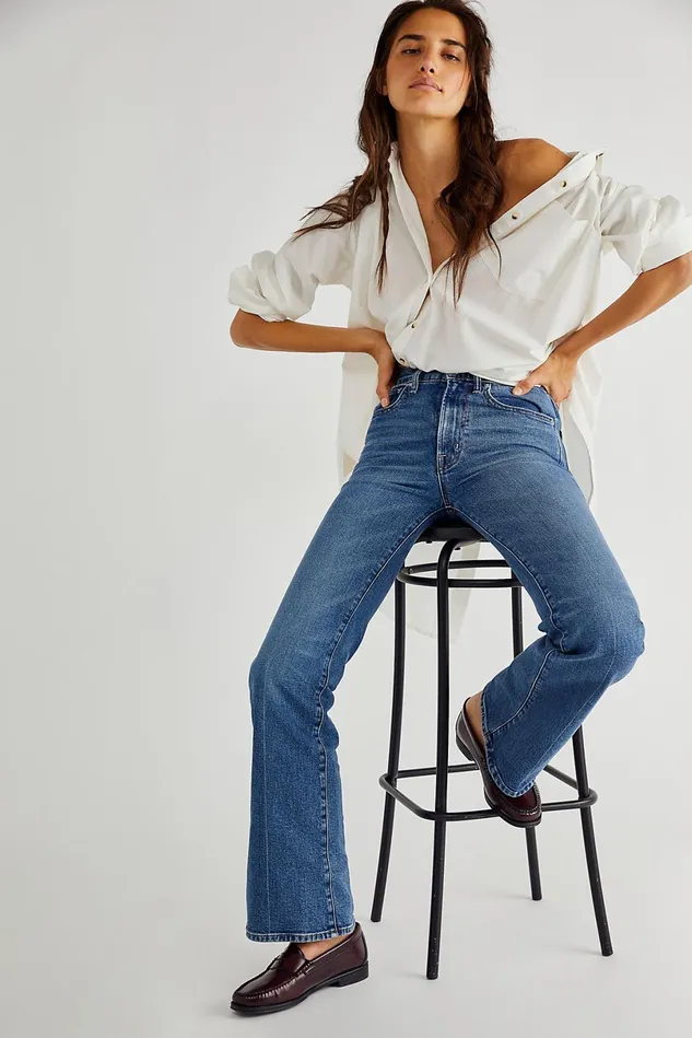 Women Bootcut Jeans Free People EDWIN Ryder Jeans Solstice