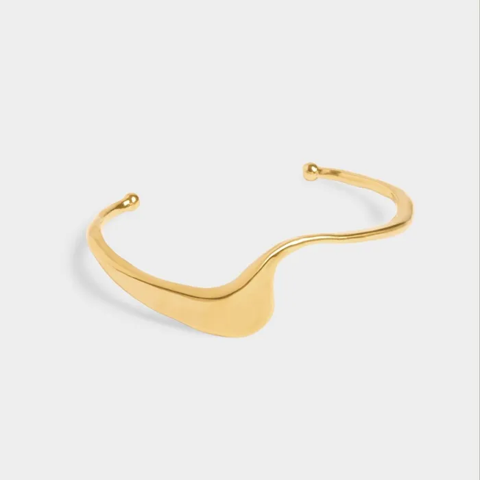 Women Bracelets and Rings Katie Loxton Marina Waterproof Gold Wave Bangle