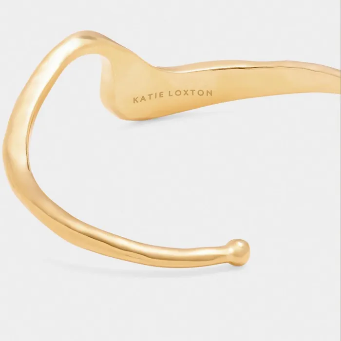Women Bracelets and Rings Katie Loxton Marina Waterproof Gold Wave Bangle