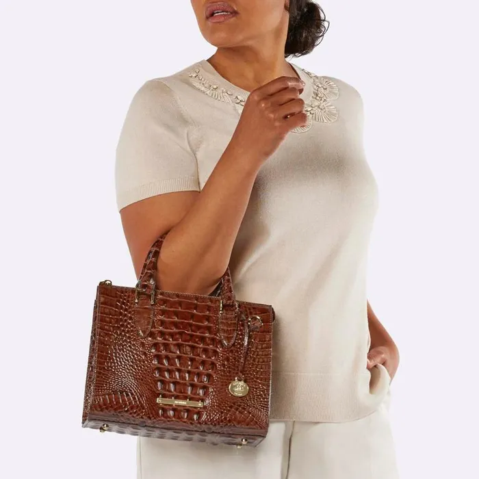 Women Brahmin Satchels Anywhere Convertible Pecan Melbourne