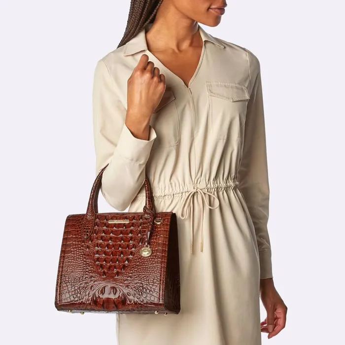 Women Brahmin Satchels Small Caroline Mandarin Orange Heatwave