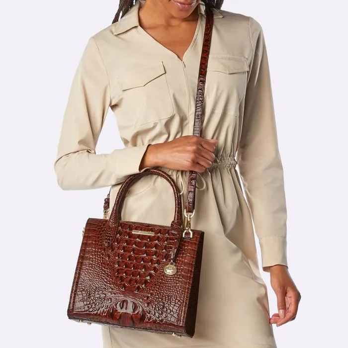 Women Brahmin Satchels Small Caroline Mandarin Orange Heatwave
