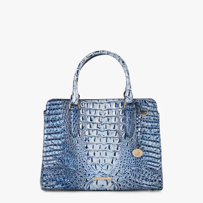 Women Brahmin Satchels Small Finley Coastal Blue Melbourne