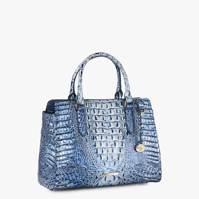 Women Brahmin Satchels Small Finley Coastal Blue Melbourne