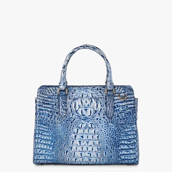 Women Brahmin Satchels Small Finley Coastal Blue Melbourne