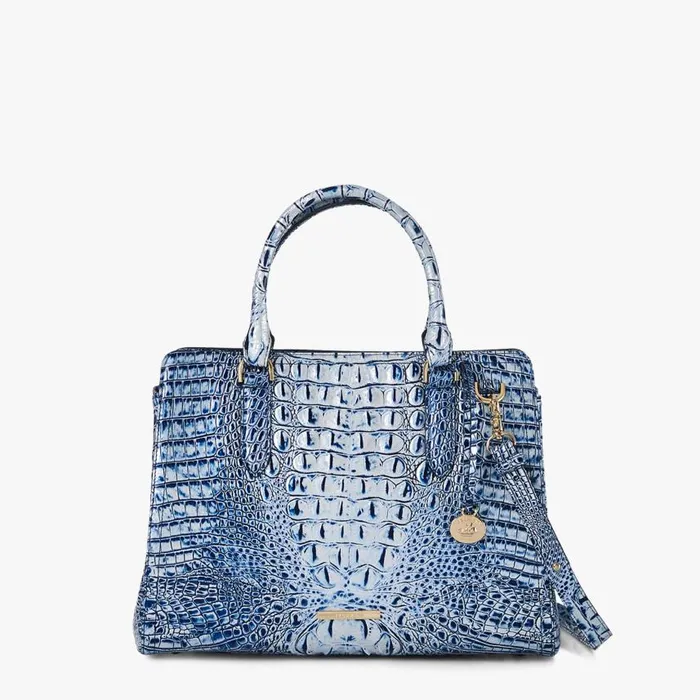 Women Brahmin Satchels Small Finley Coastal Blue Melbourne