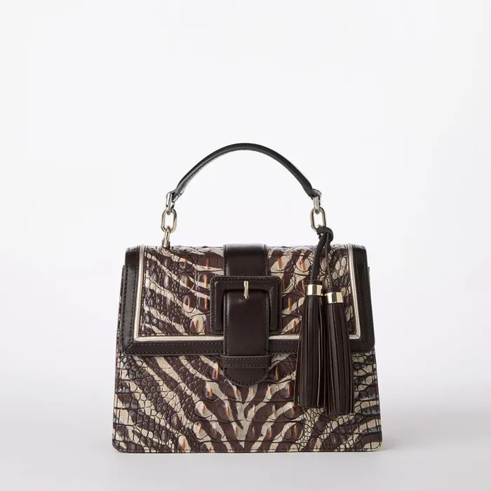 Women Brahmin Satchels Small Hallie Coffee Bengal