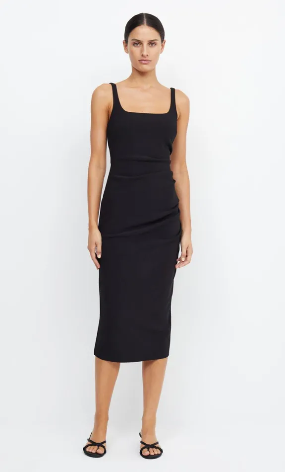 Women Bridesmaids Bec Bridge BE MINE SQUARE NECK DRESS Black
