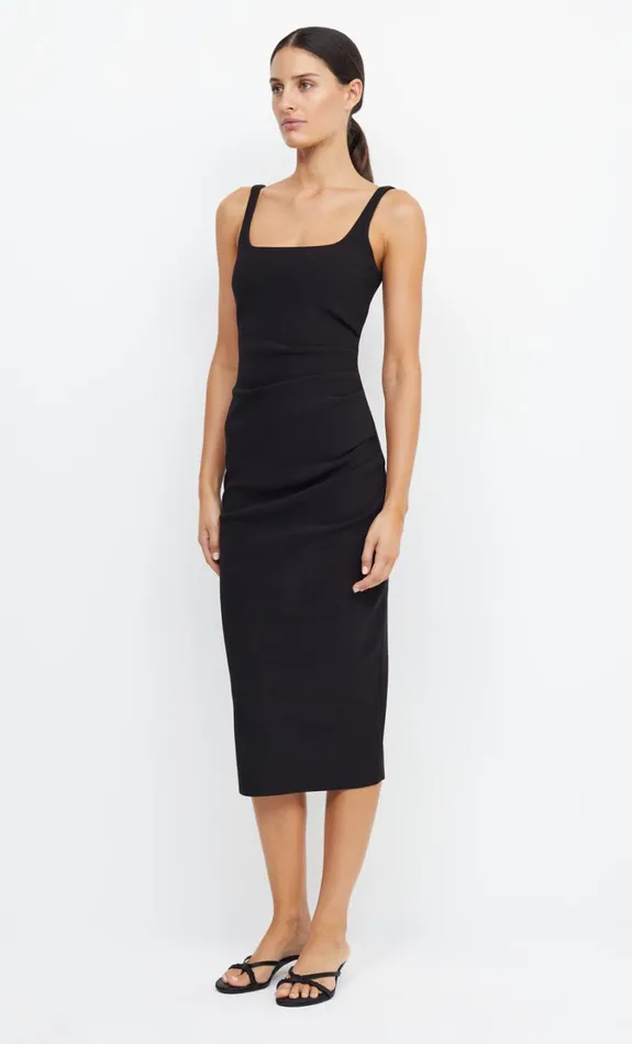 Women Bridesmaids Bec Bridge BE MINE SQUARE NECK DRESS Black