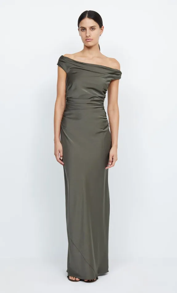 Women Bridesmaids Bec Bridge ETERNITY OFF SHOULDER MAXI Dark Willow