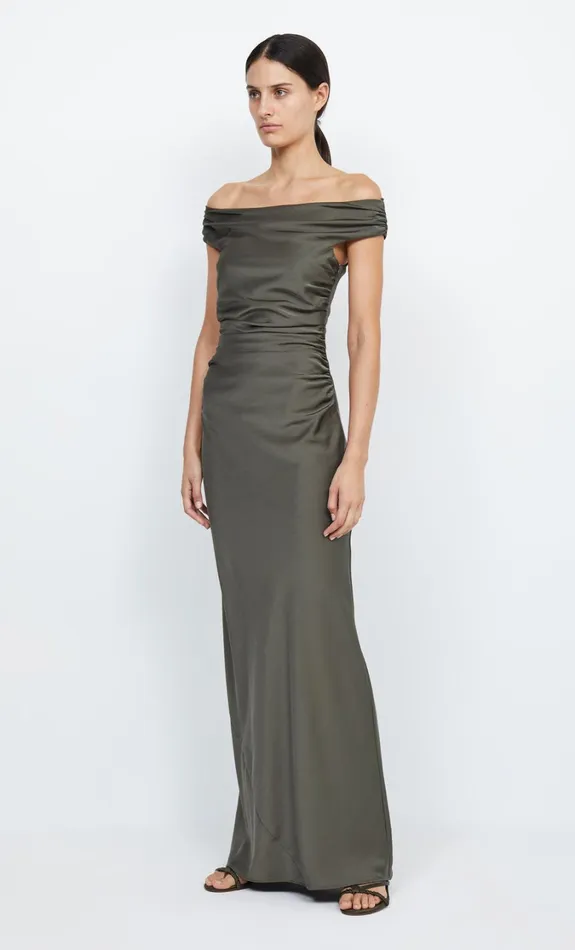 Women Bridesmaids Bec Bridge ETERNITY OFF SHOULDER MAXI Dark Willow