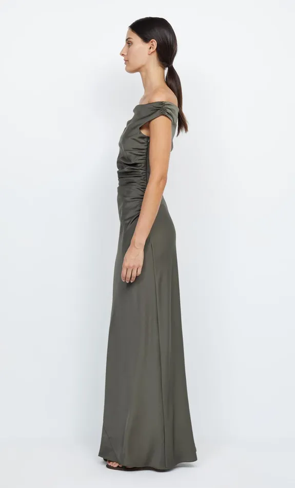 Women Bridesmaids Bec Bridge ETERNITY OFF SHOULDER MAXI Dark Willow