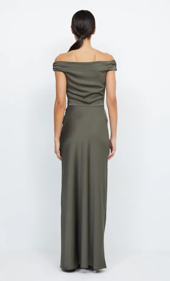 Women Bridesmaids Bec Bridge ETERNITY OFF SHOULDER MAXI Dark Willow