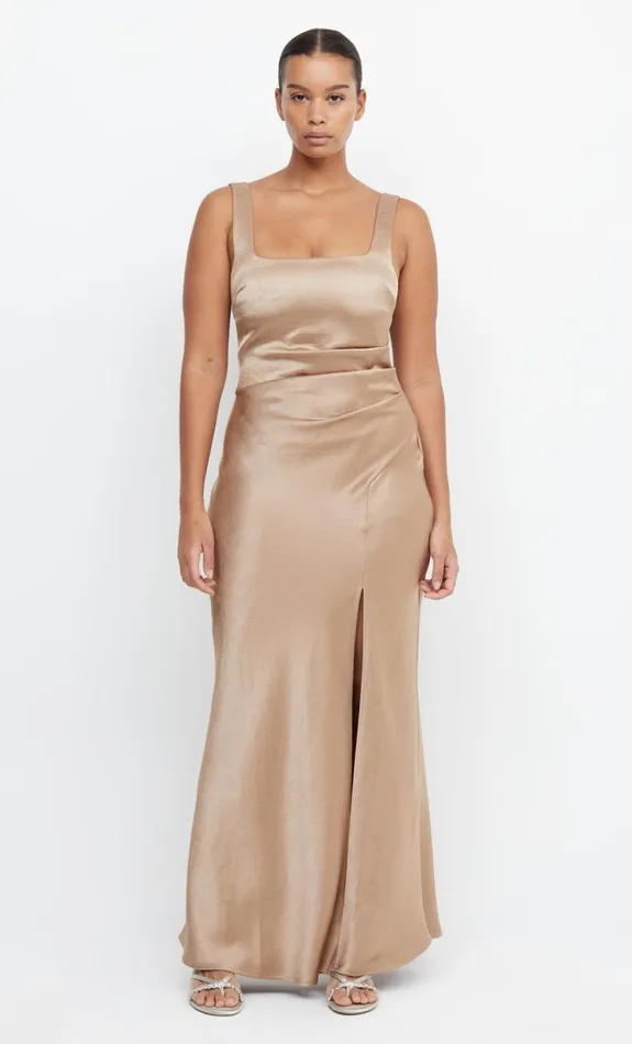 Women Bridesmaids Bec Bridge THE DREAMER SQUARE NECK DRESS Golden