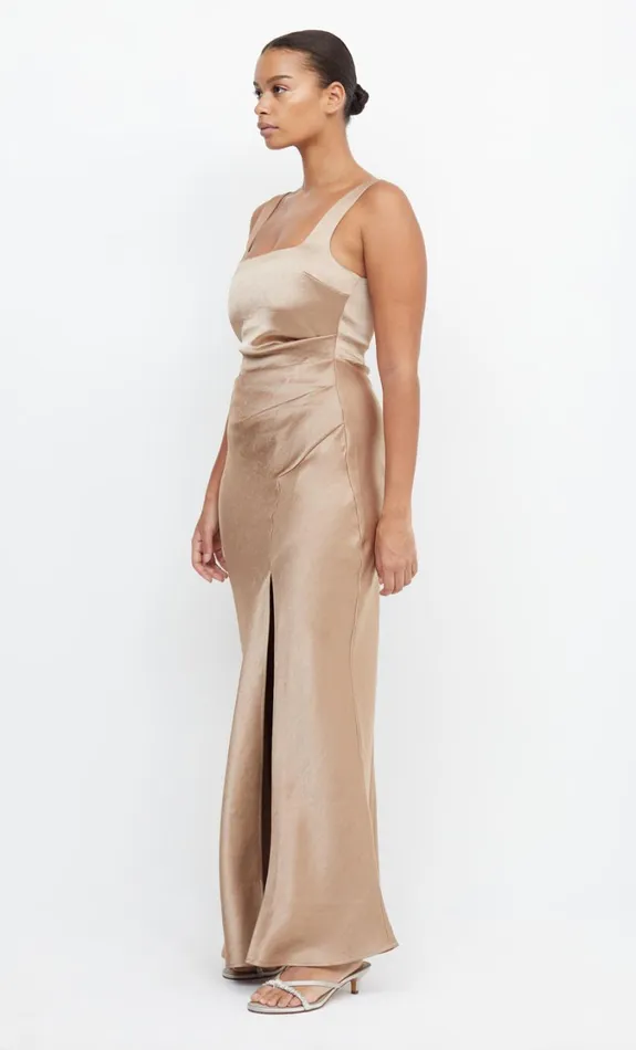Women Bridesmaids Bec Bridge THE DREAMER SQUARE NECK DRESS Golden
