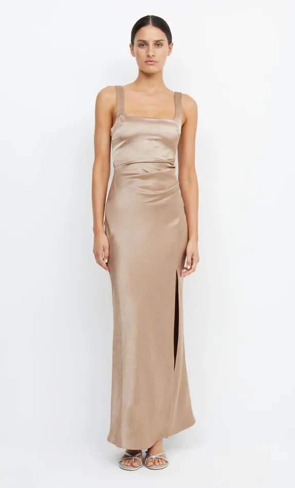 Women Bridesmaids Bec Bridge THE DREAMER SQUARE NECK DRESS Golden