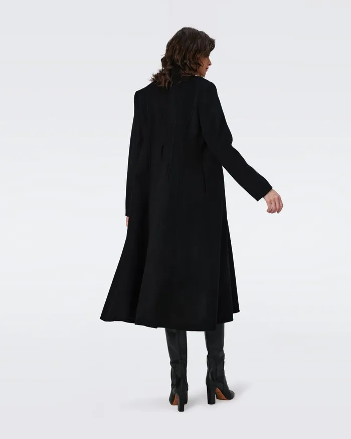 Women Bubba Coat Black DVF Jackets and Coats