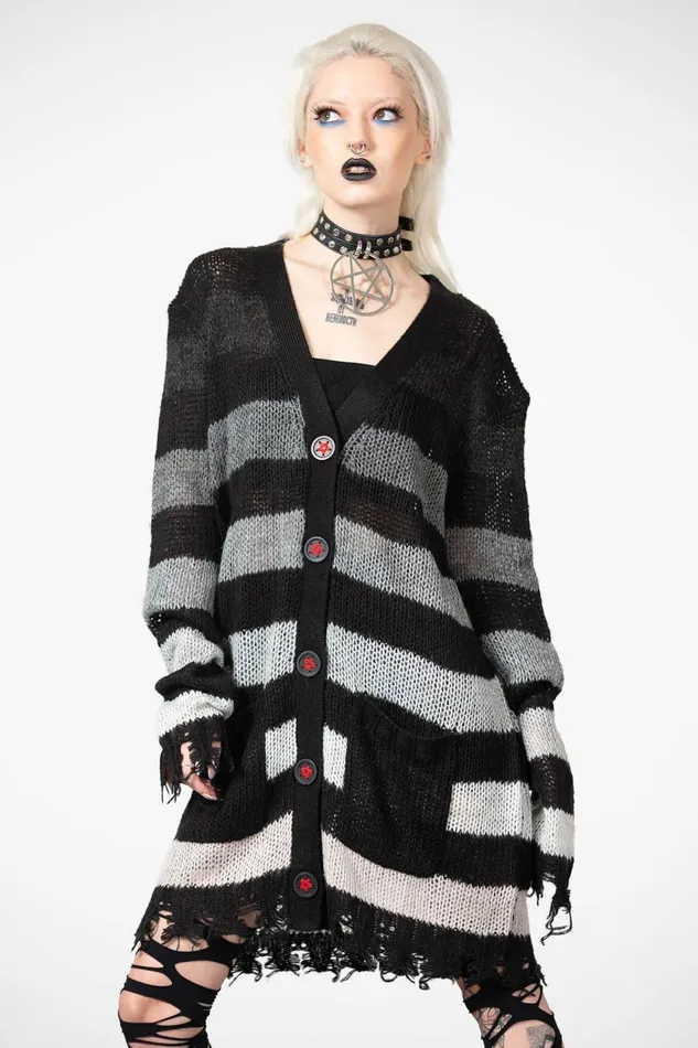 Women Cardigans Killstar Stripe Of Evil Cardigan