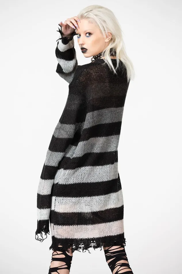 Women Cardigans Killstar Stripe Of Evil Cardigan