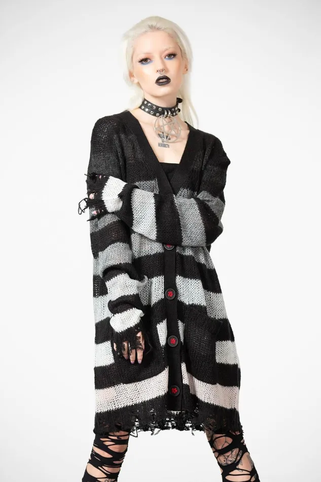 Women Cardigans Killstar Stripe Of Evil Cardigan