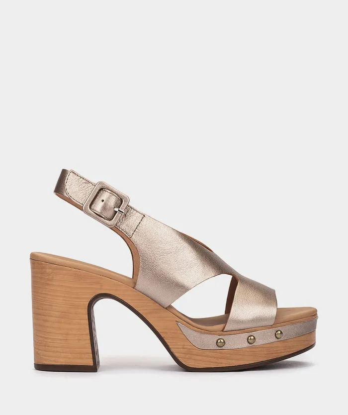 Women Cesena Metallic 8211 Heeled Sandals Pedro Miralles