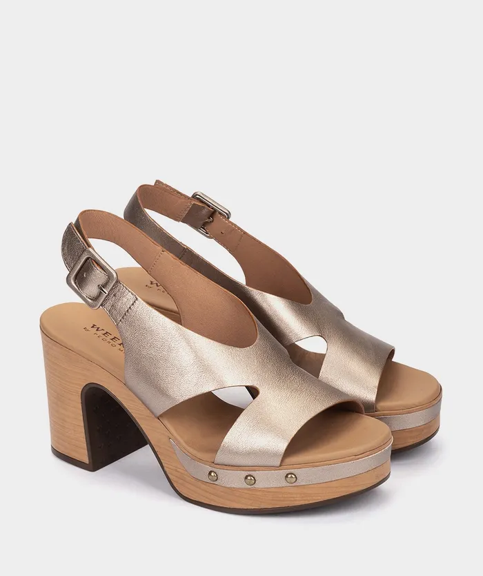 Women Cesena Metallic 8211 Heeled Sandals Pedro Miralles