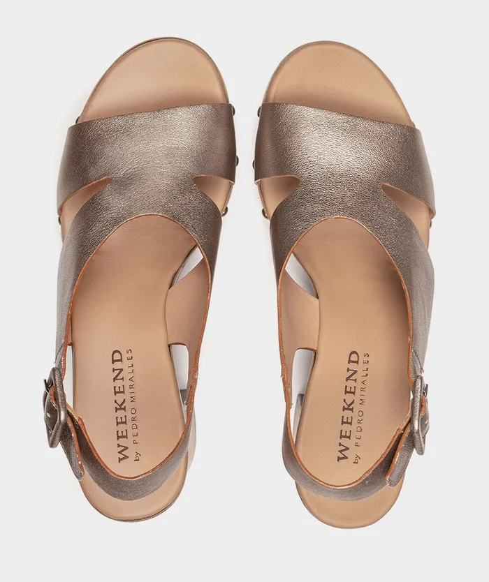 Women Cesena Metallic 8211 Heeled Sandals Pedro Miralles