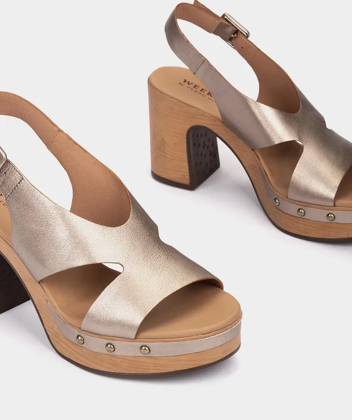 Women Cesena Metallic 8211 Heeled Sandals Pedro Miralles