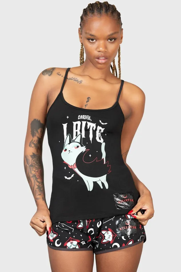 Women Chill Out Killstar Cat Spat Cami Top